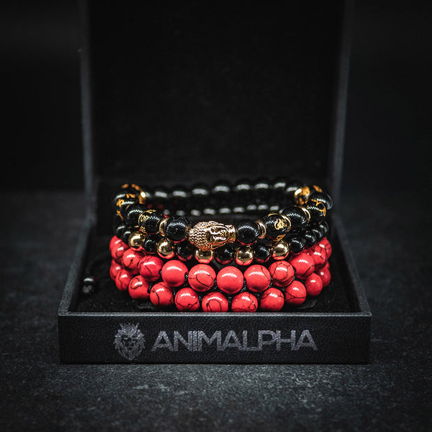 Buddha Set - Gold / Red