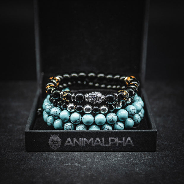 Buddha Set - Silver / Turquoise