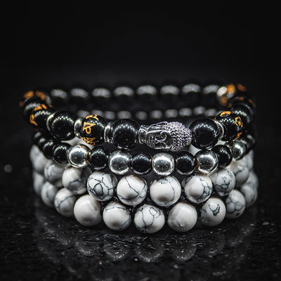 Buddha Set - Silver / White
