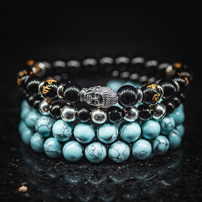 Buddha Set - Silver / Turquoise