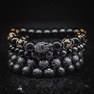 Buddha Set - Black on Black