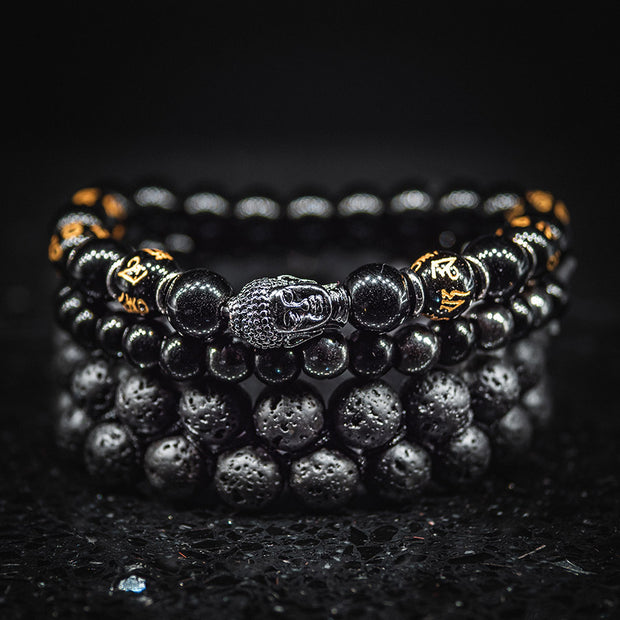 Buddha Set - Black on Black